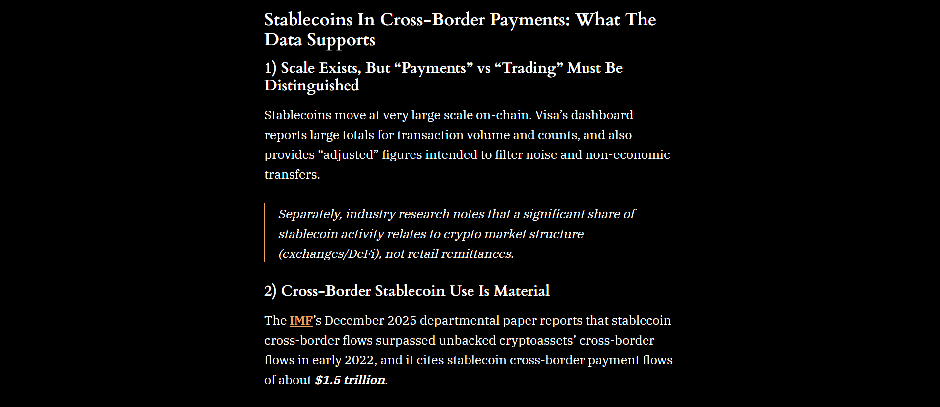 Stablecoins In Cross-Border Payments