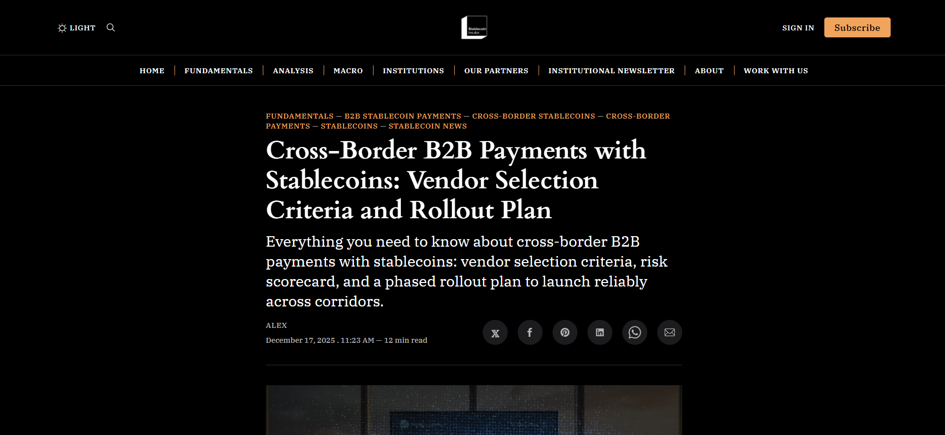 Cross-Border B2B Stablecoin Payments