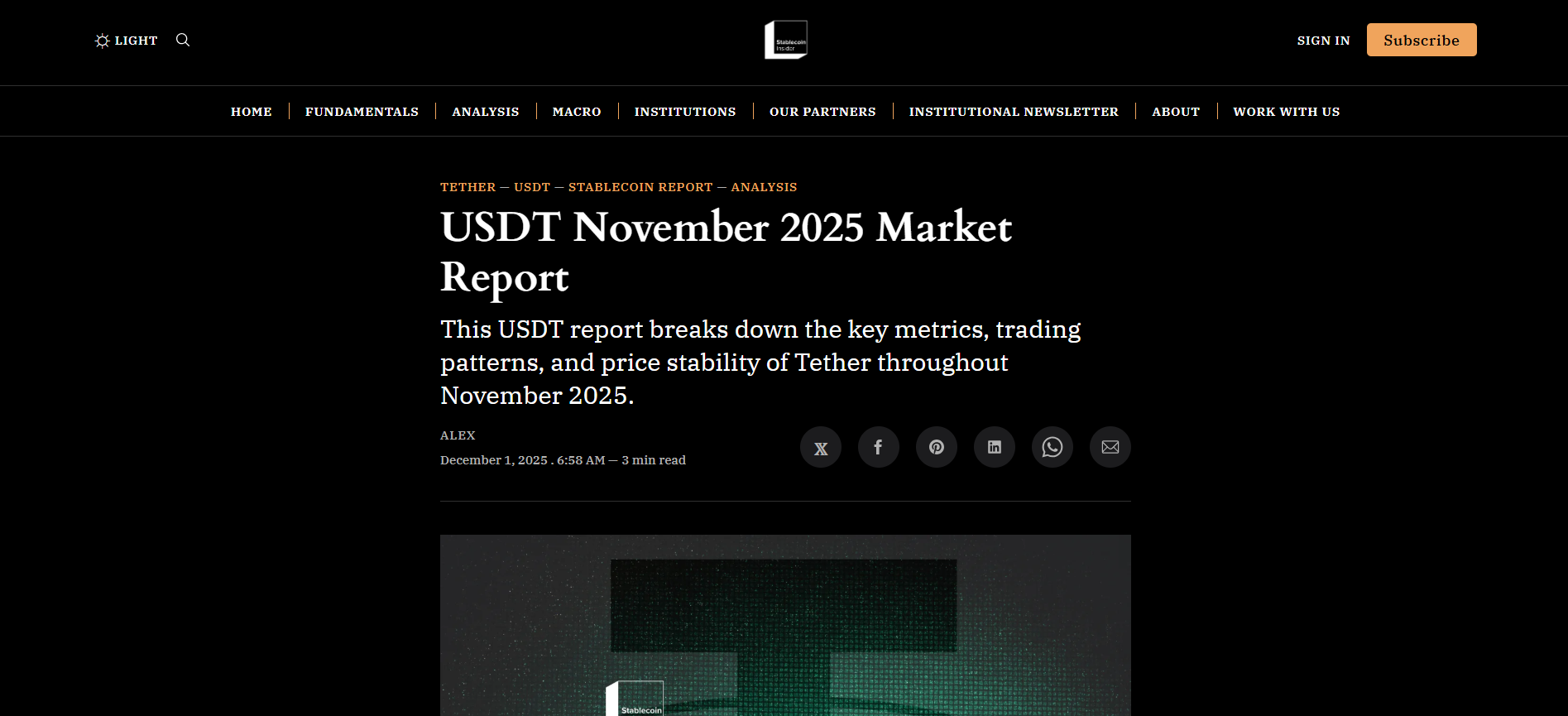 USDT 2025 Market Report