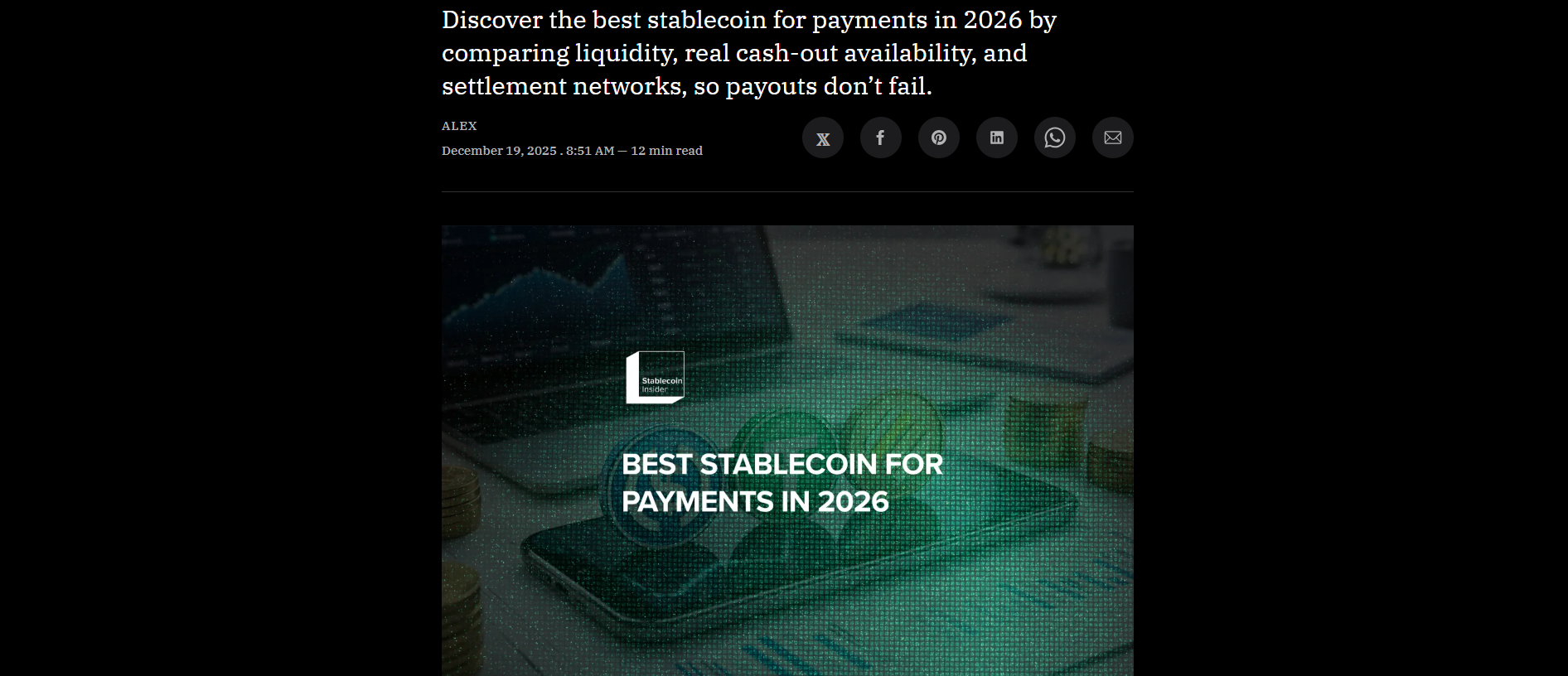 Best Stablecoins for Payments in 2026