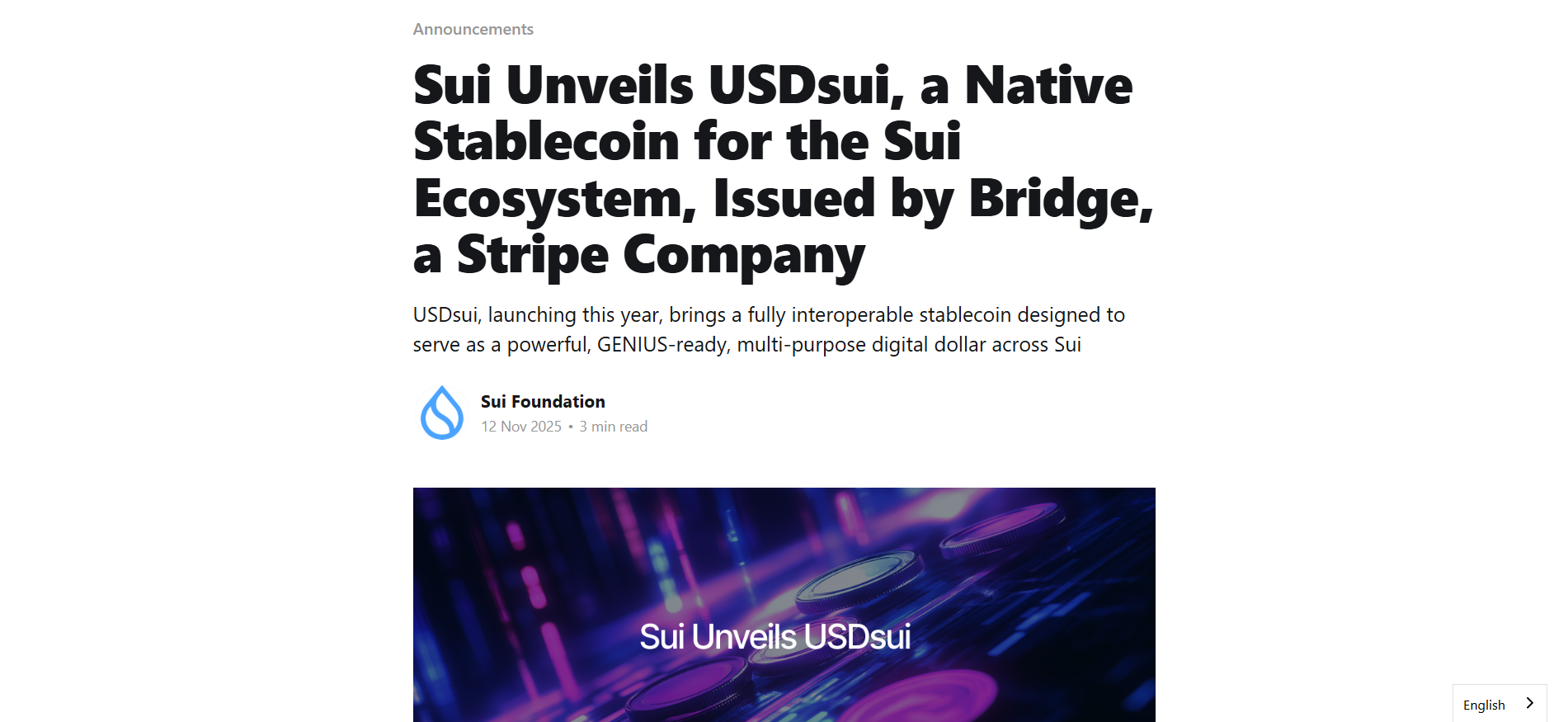 Sui's USDsui Stablecoin