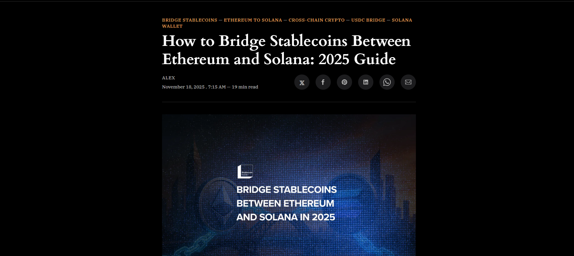 Bridge Stablecoins Between Ethereum and Solana