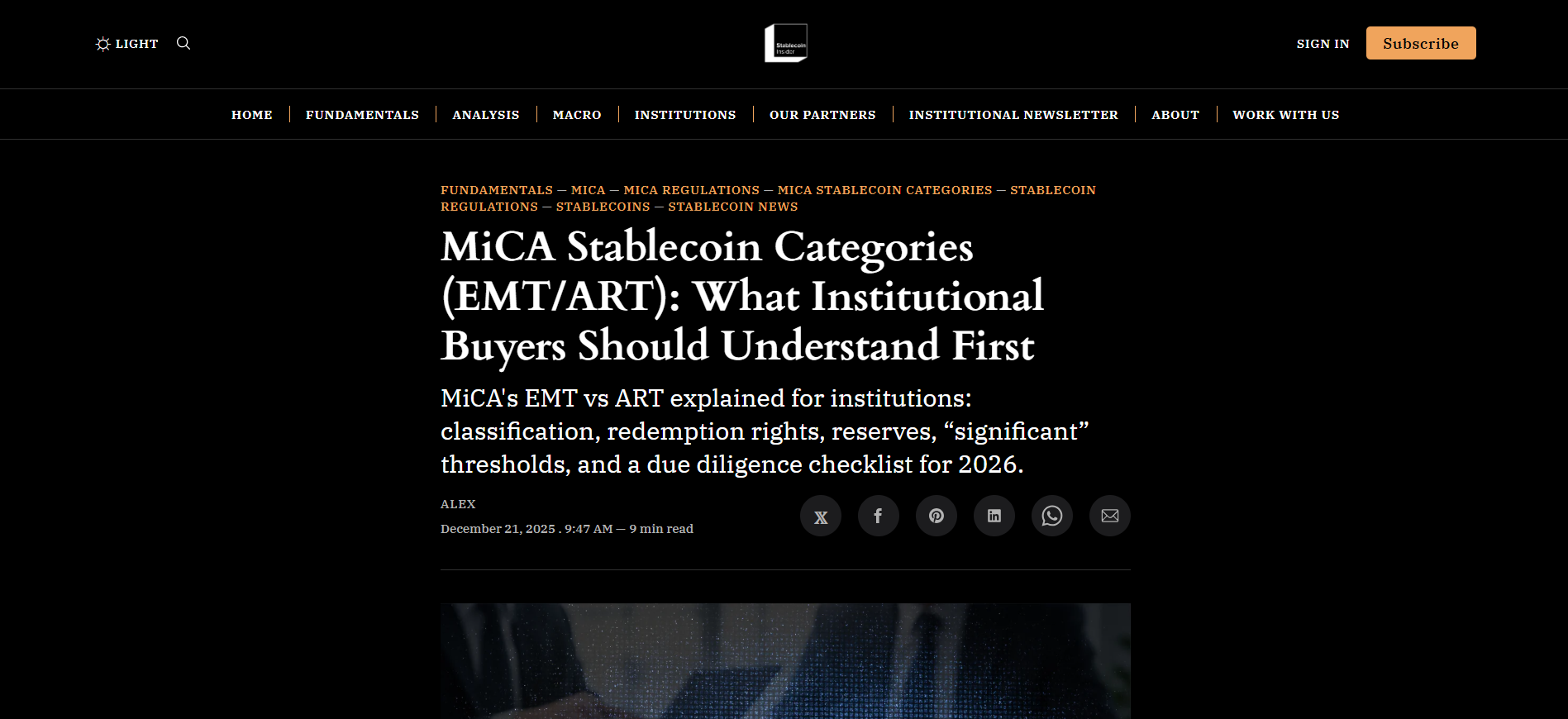 MiCA Stablecoin Categories in 2025