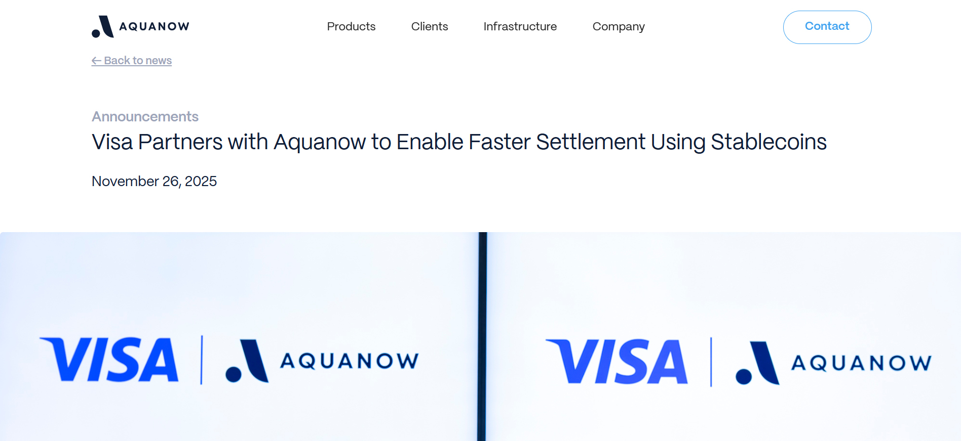 Visa and Aquanow Launch Stablecoin Settlements in EMEA
