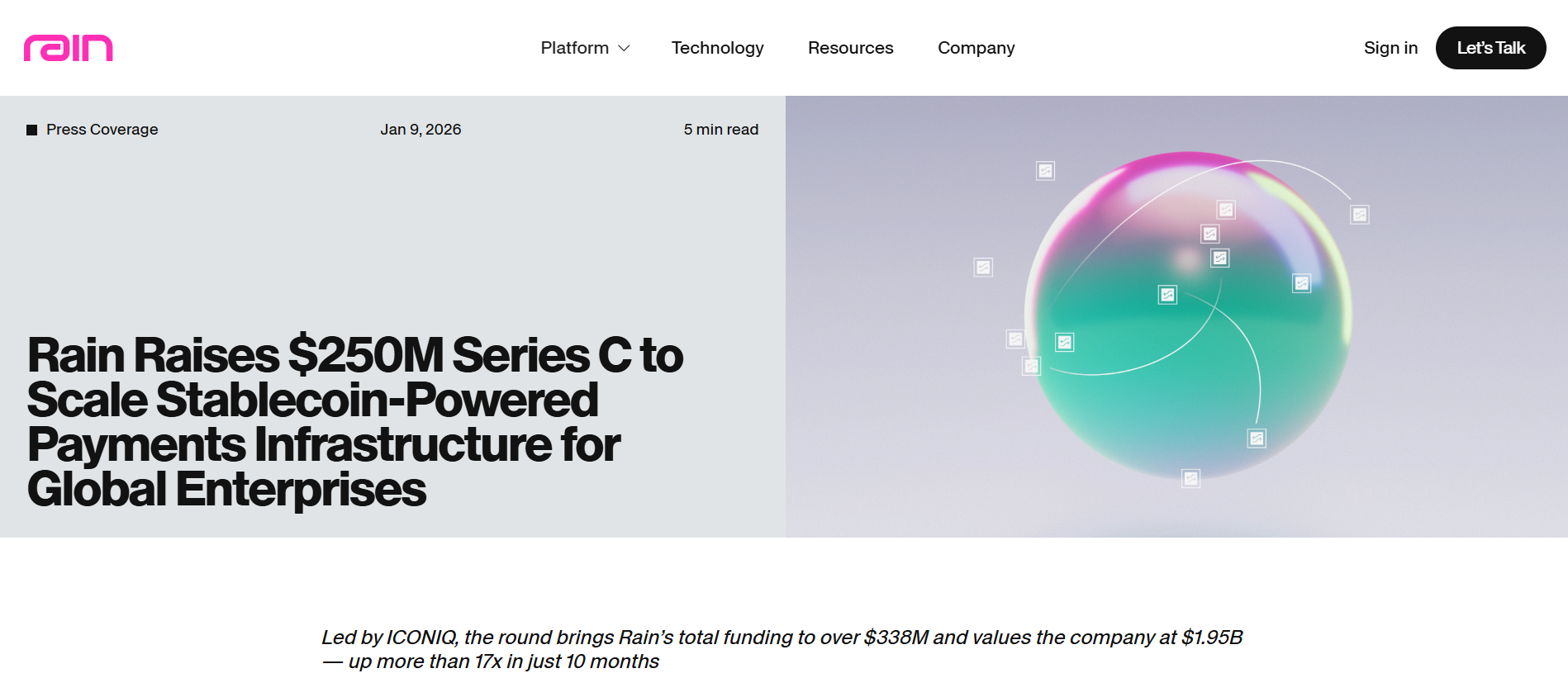 Rain Secures $250M Series C to Accelerate Global Stablecoin Payments Expansion