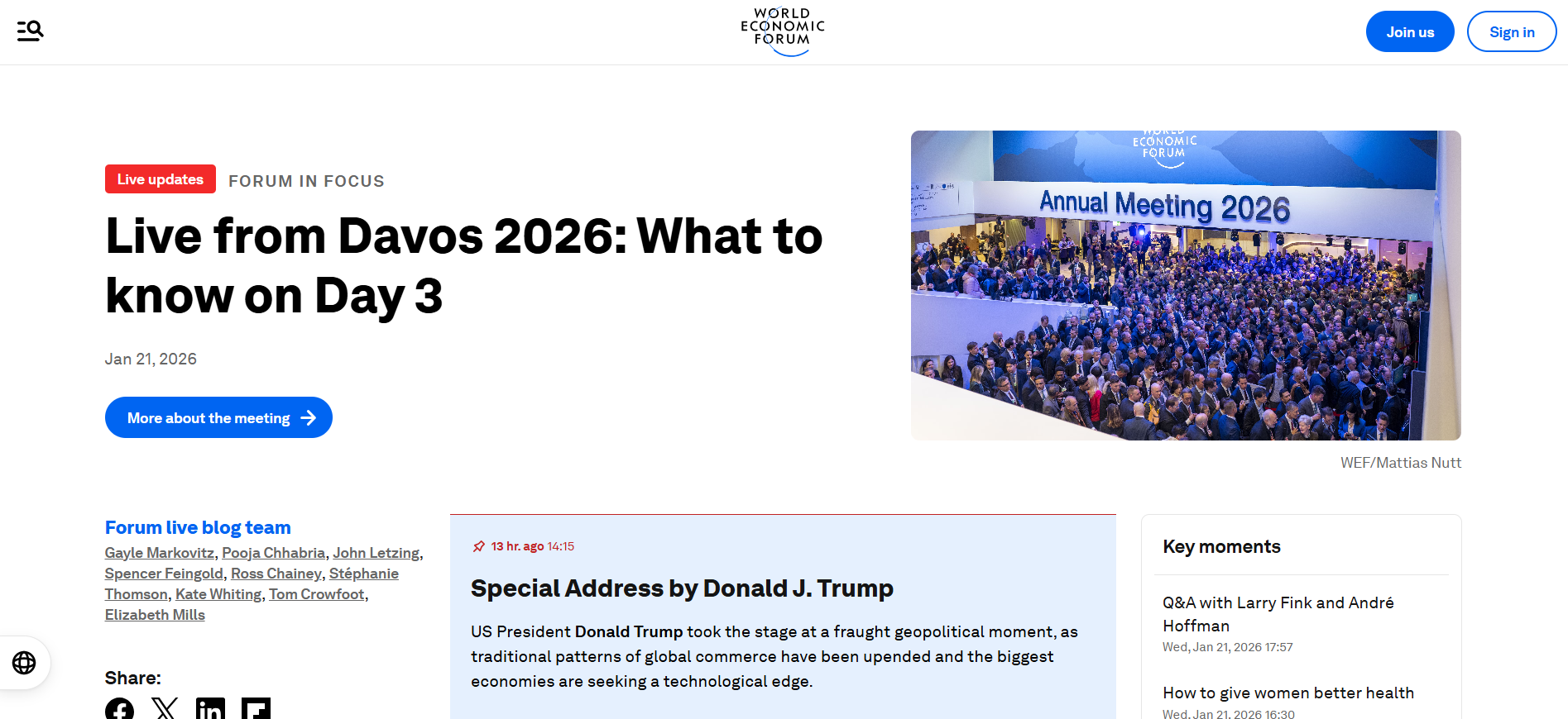 World Economic Forum: Stablecoins in Davos 2026