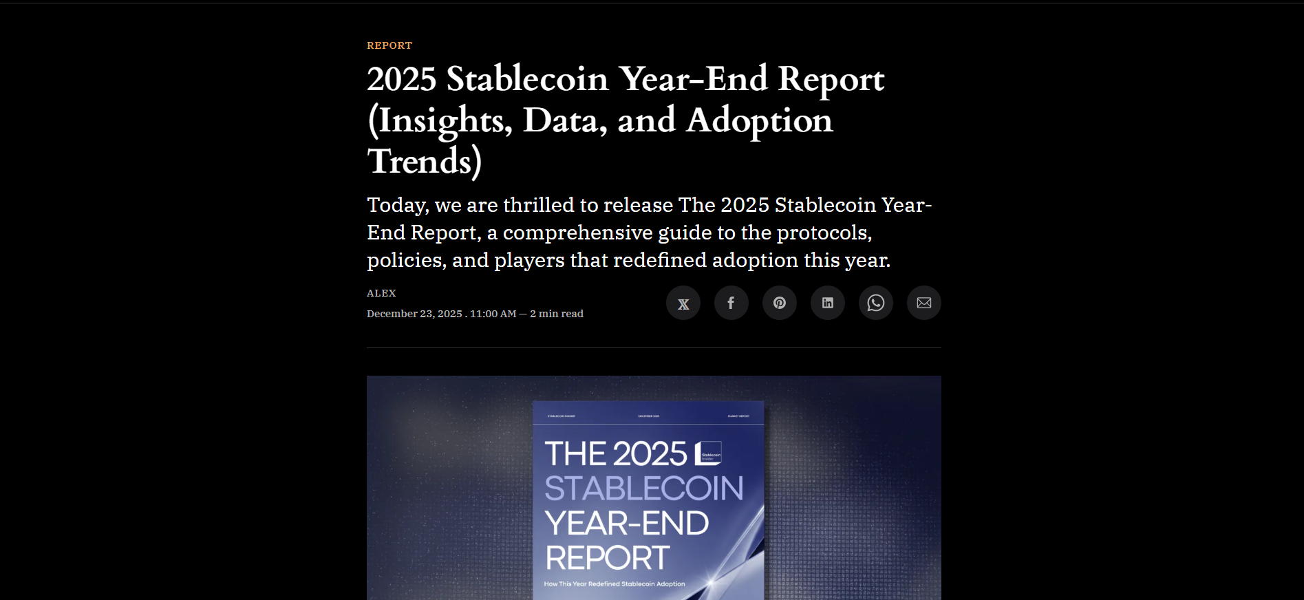 2025 Stablecoin Year-End Report