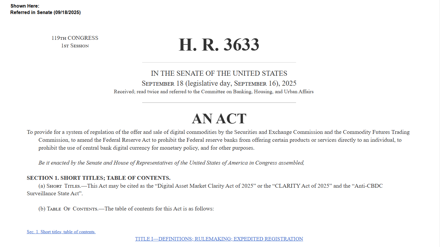 CLARITY Act
