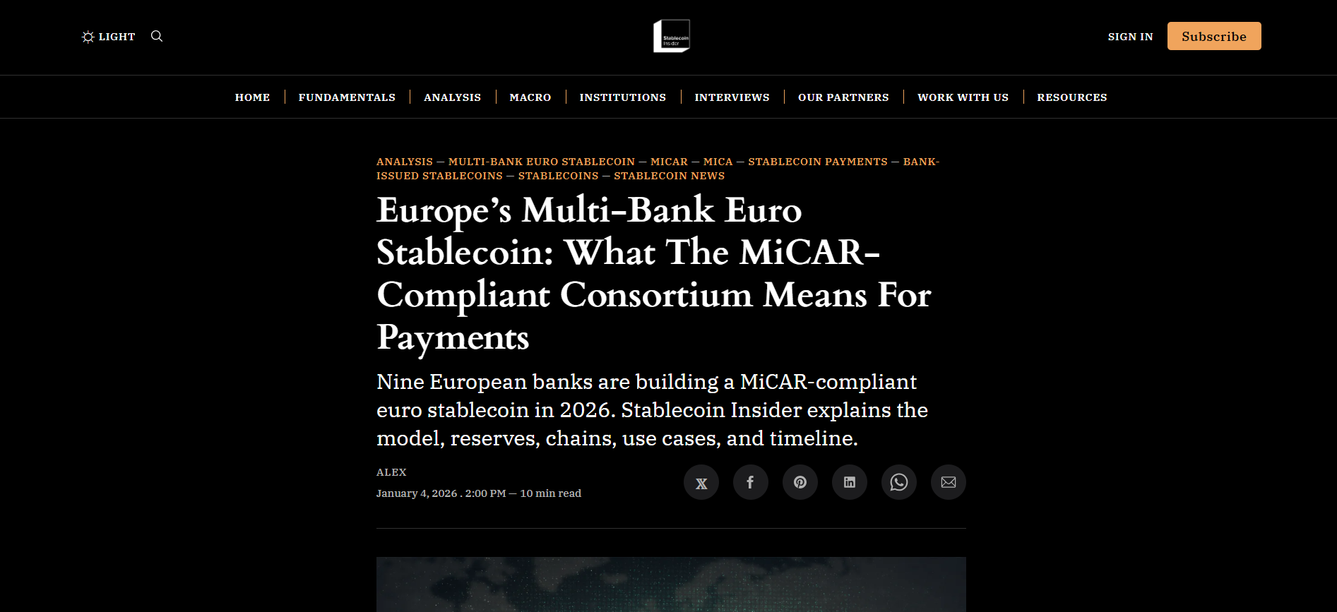 Europe’s Multi-Bank Euro Stablecoin