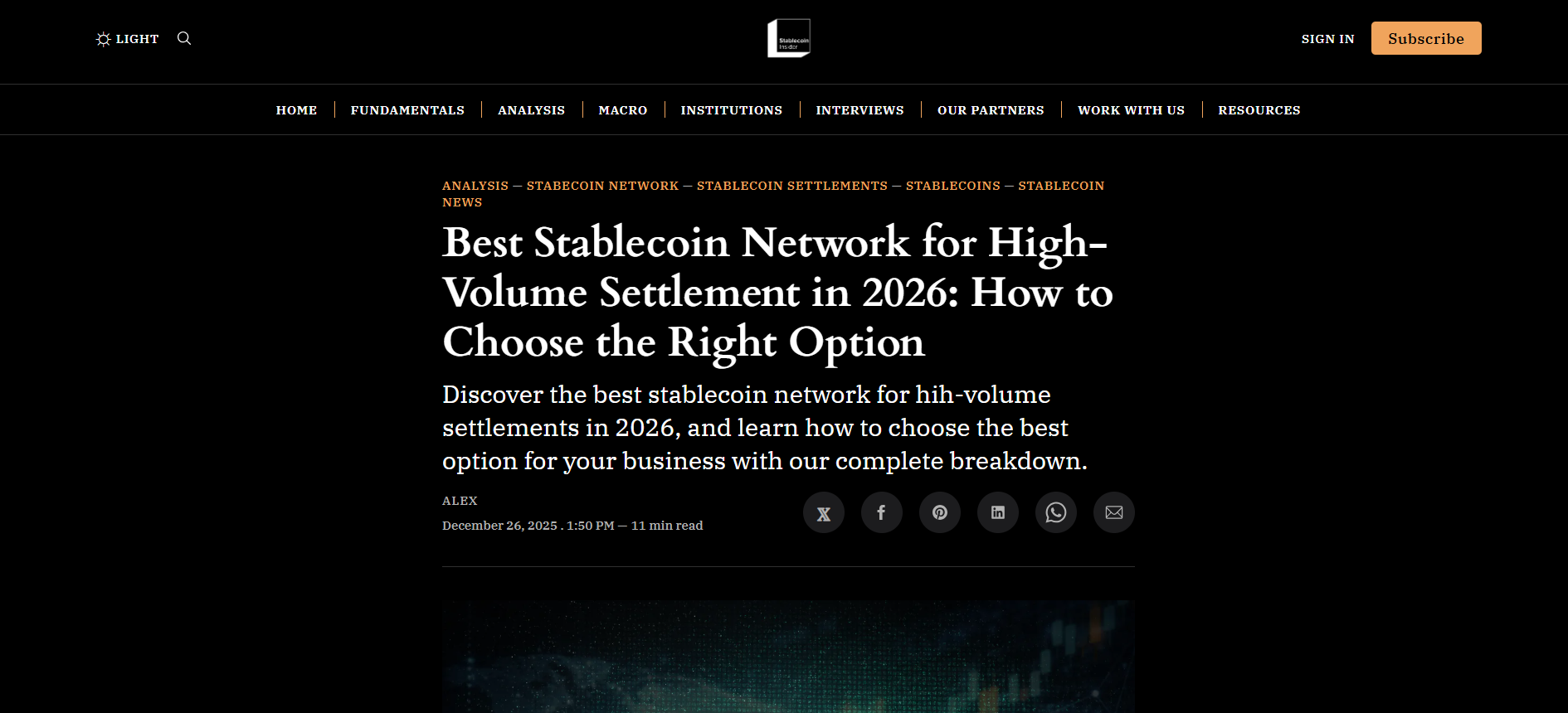 Best Stablecoin Network for High-Volume Settlement in 2026
