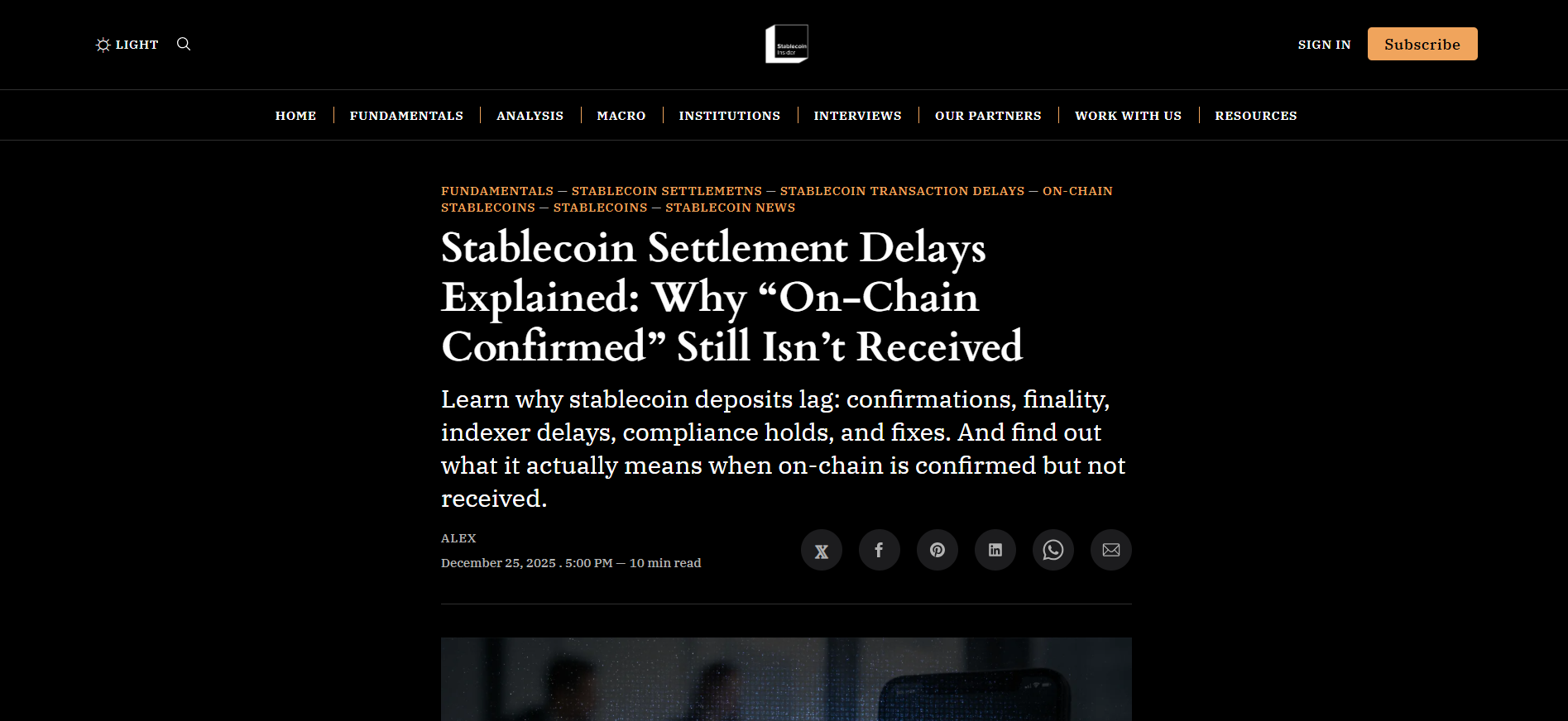 Stablecoin Settlement Delays