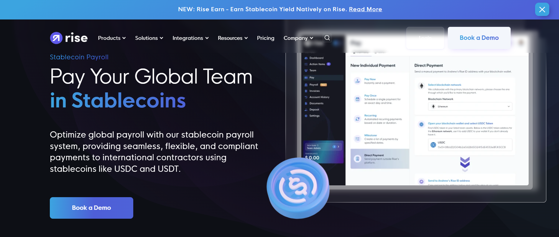 Rise Stablecoin Payroll