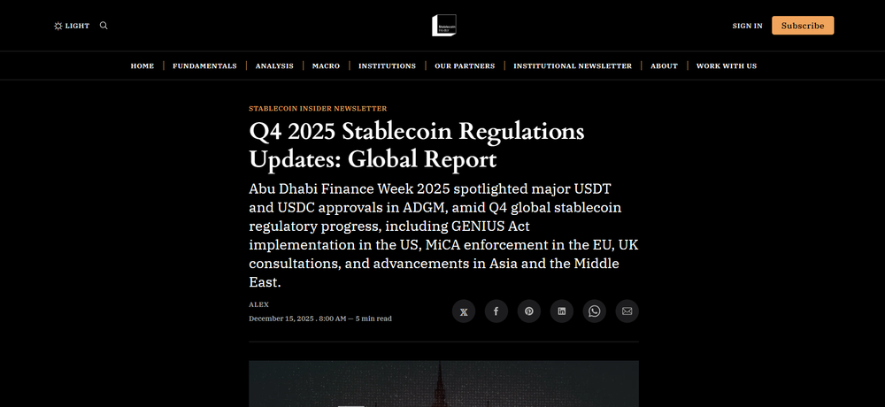 Q4 2025 Stablecoin Regulations