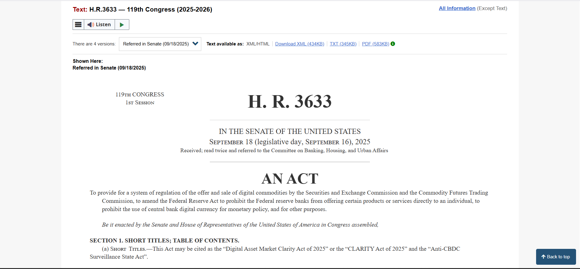 U.S. CLARITY Act