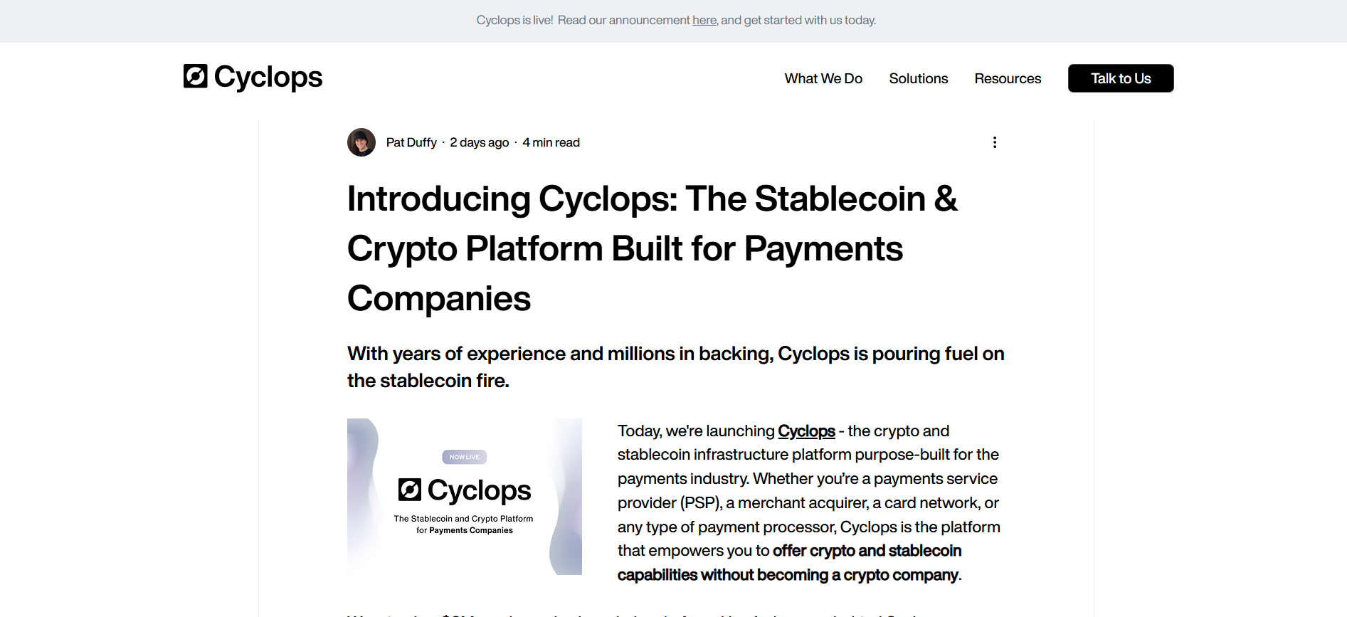 Cyclops Stablecoin Payments