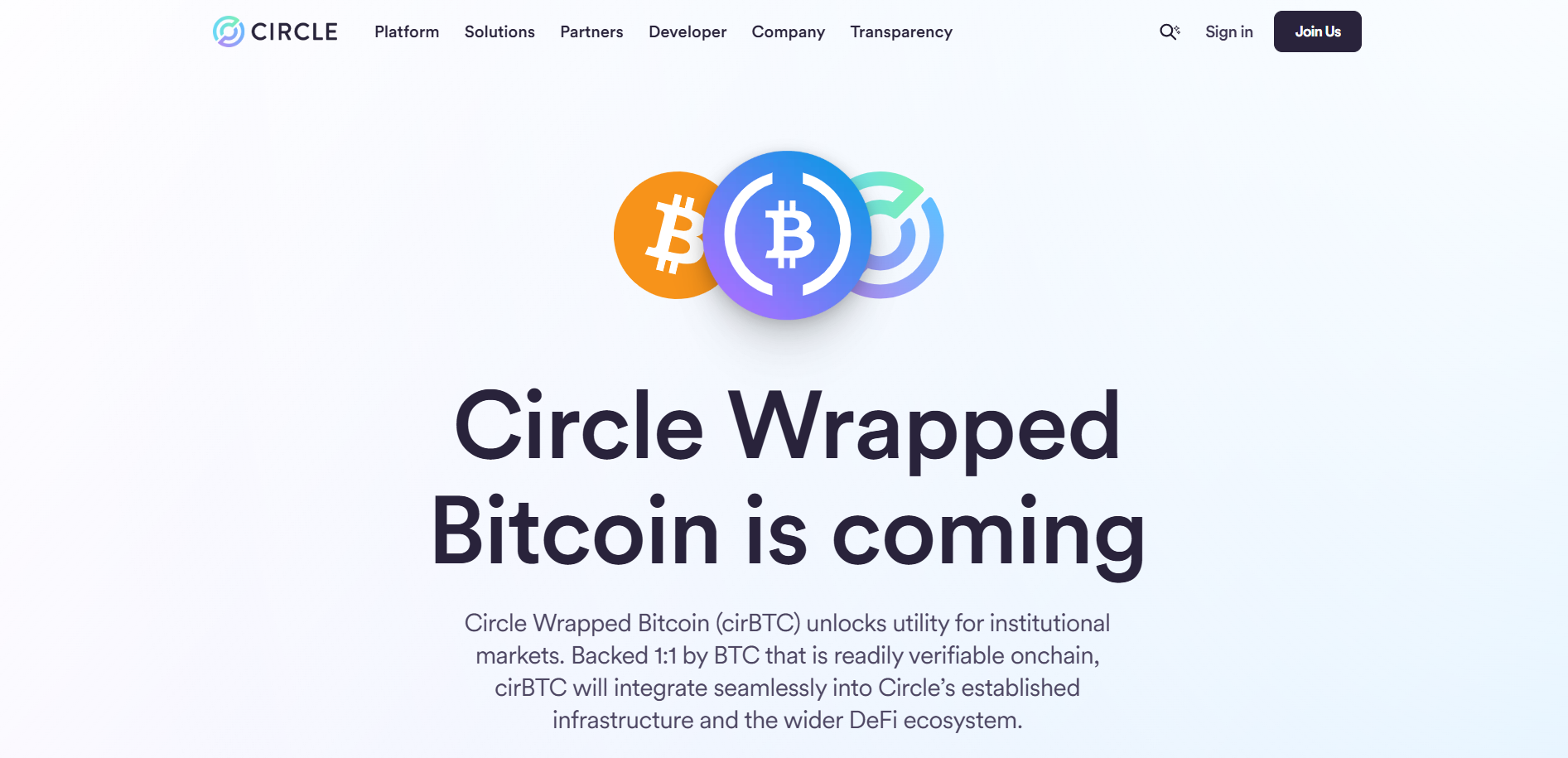 cirBTC: Circle's Wrapped Bitcoin