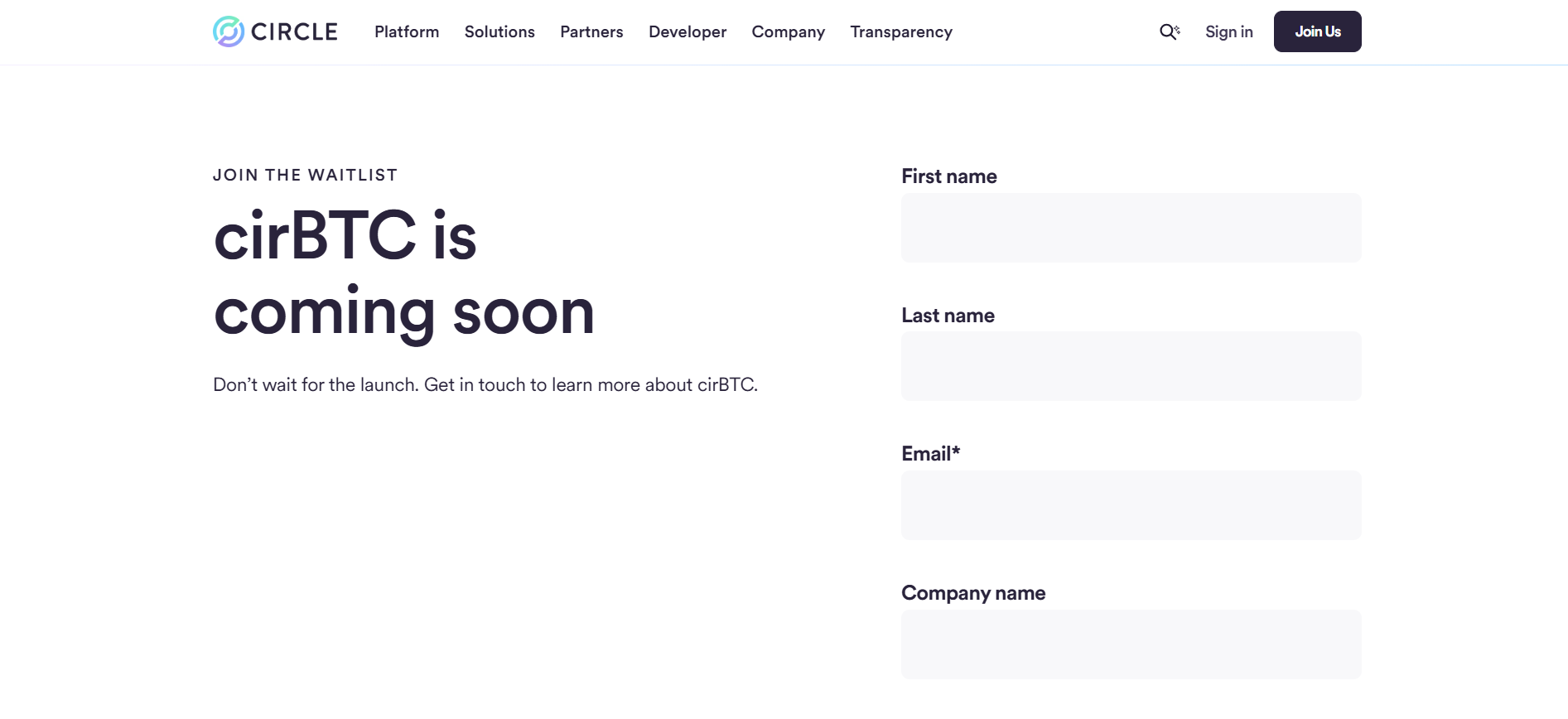 cirBTC: Circle's Wrapped Bitcoin