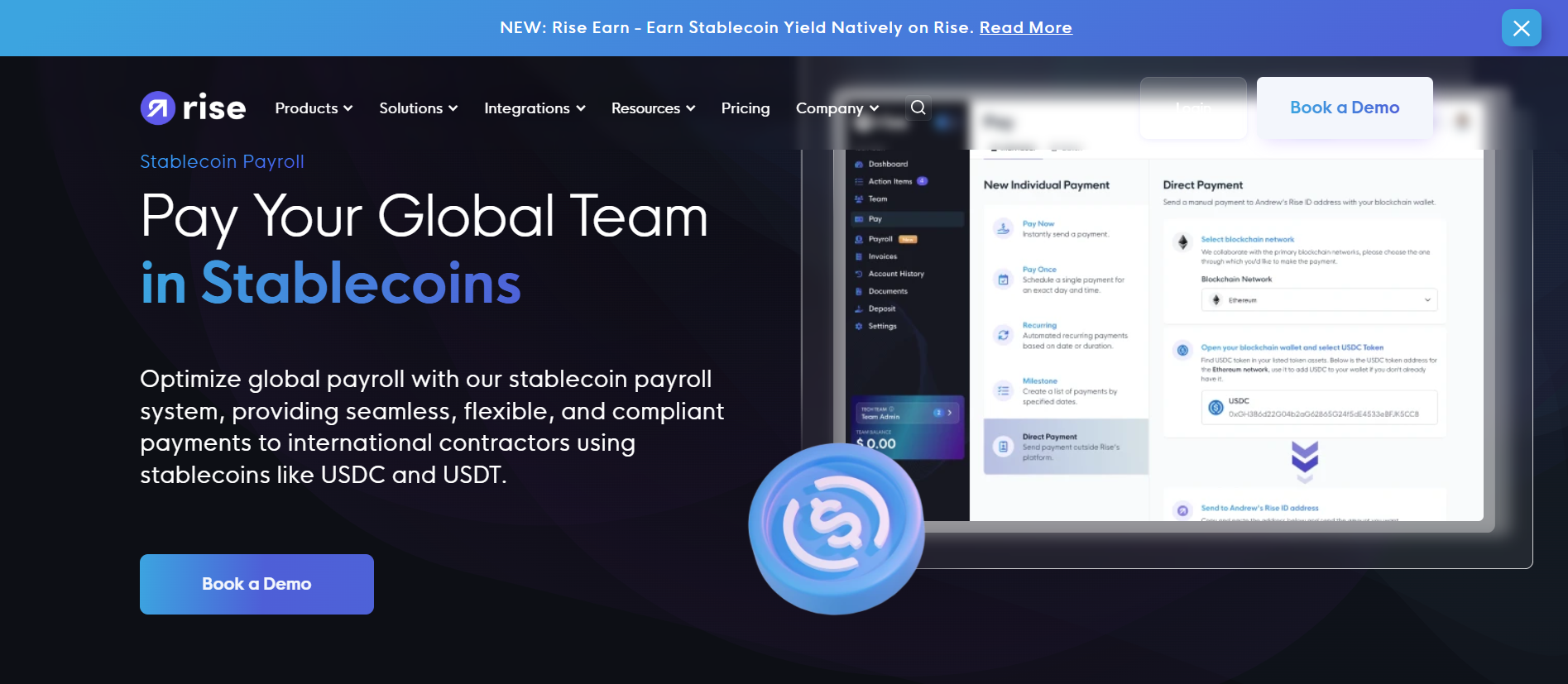 Rise Stablecoin Payroll