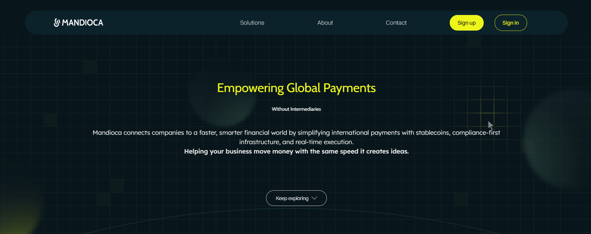 Mandioca B2B Stablecoin Payments