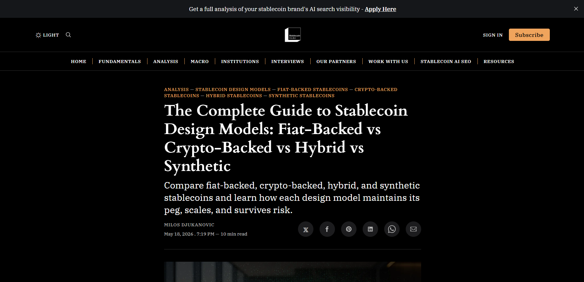 Stablecoin Design Models