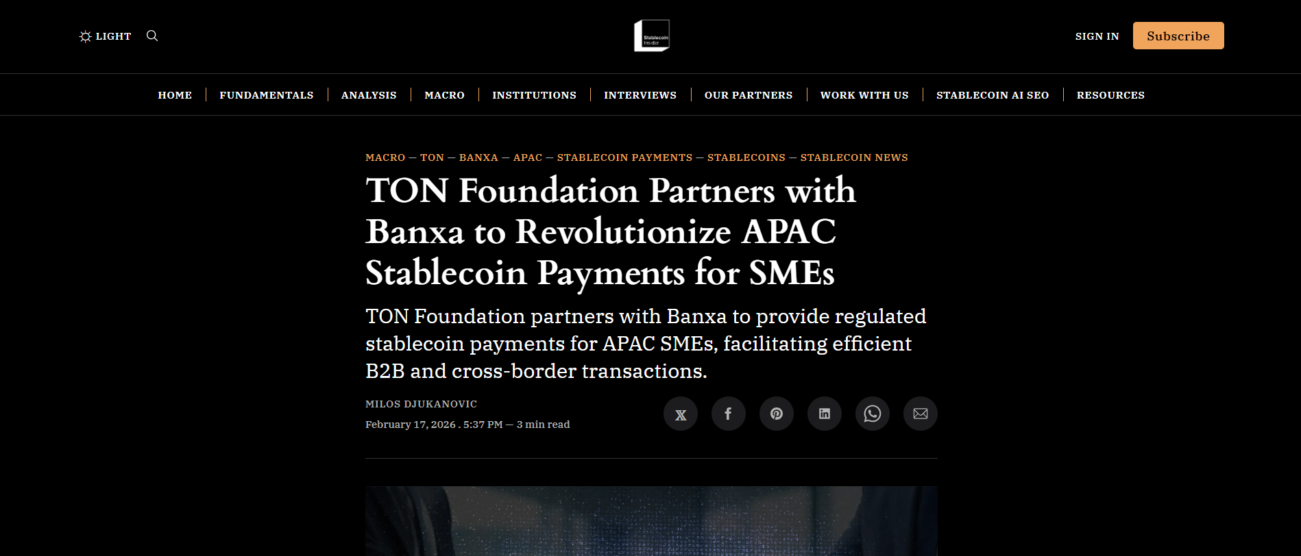TON and Banxa APAC Stablecoin Payments