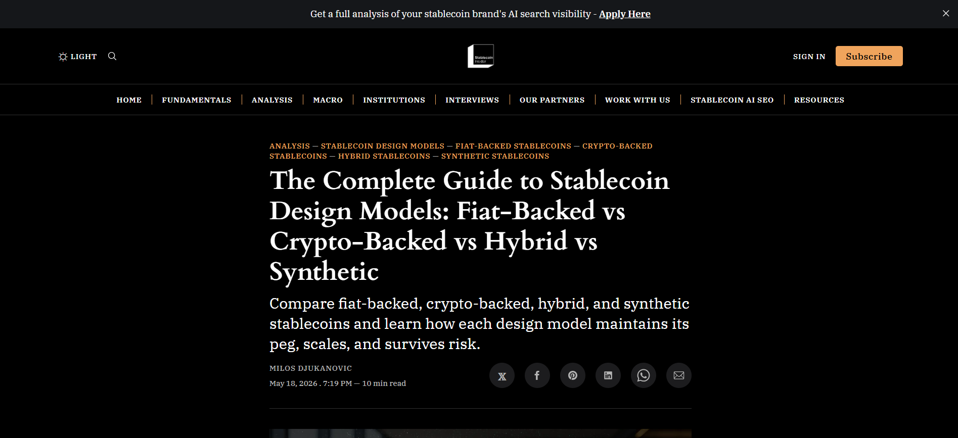 The Complete Guide to Stablecoin Design Models