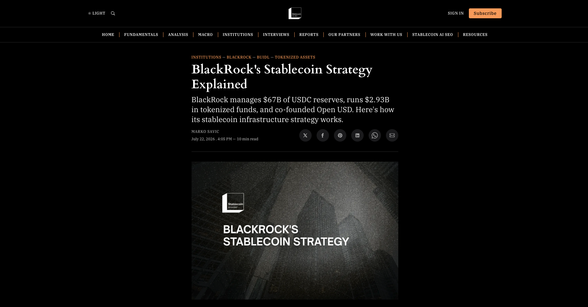BlackRocks stablecoin strategy
