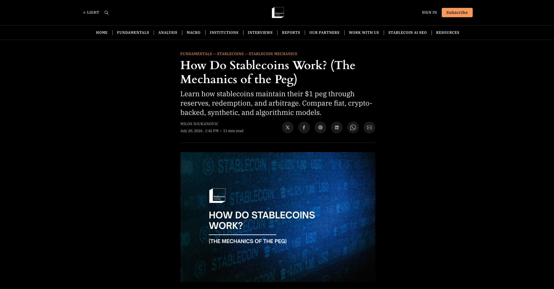 How Do Stablecoins Work? The Mechanics of the Peg