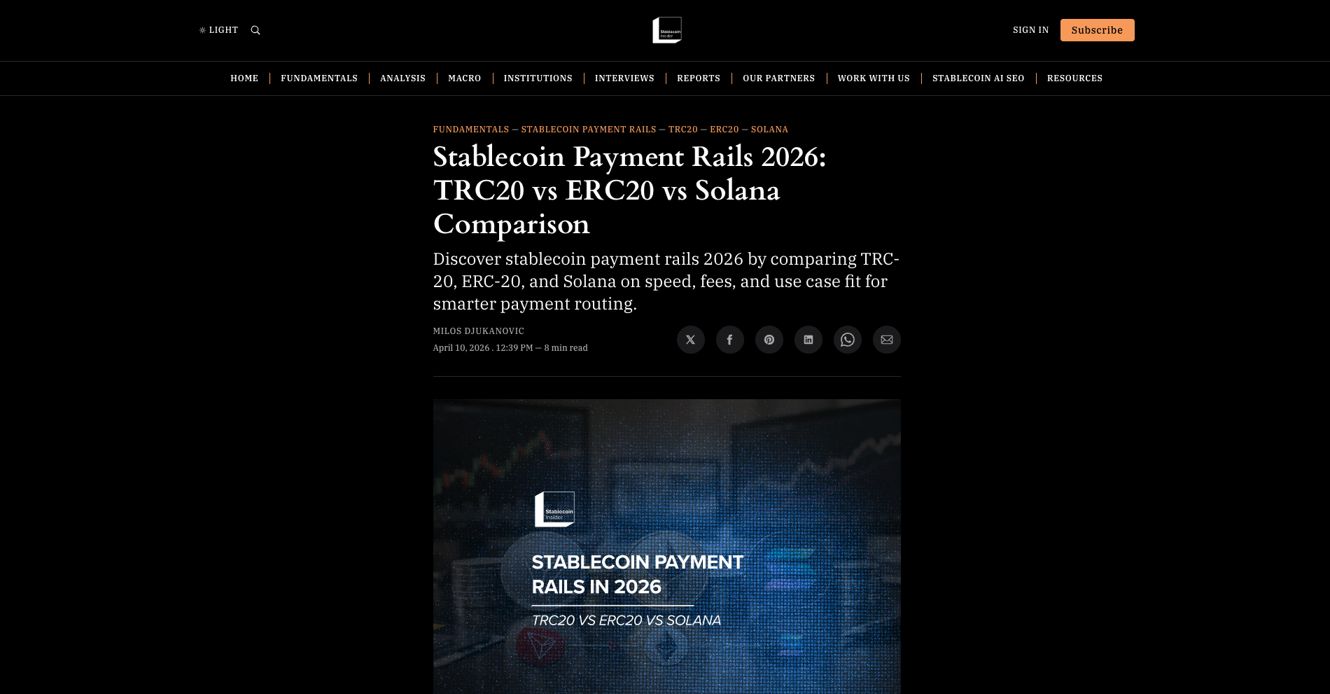 Stablecoin Payment Rails 2026