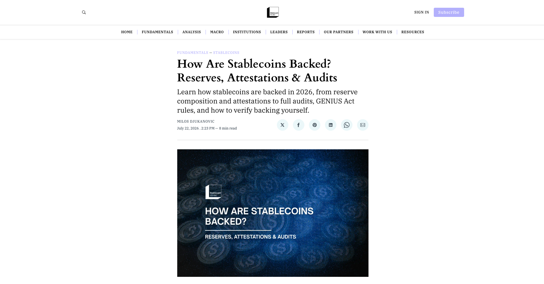 How are Stablecoins backed