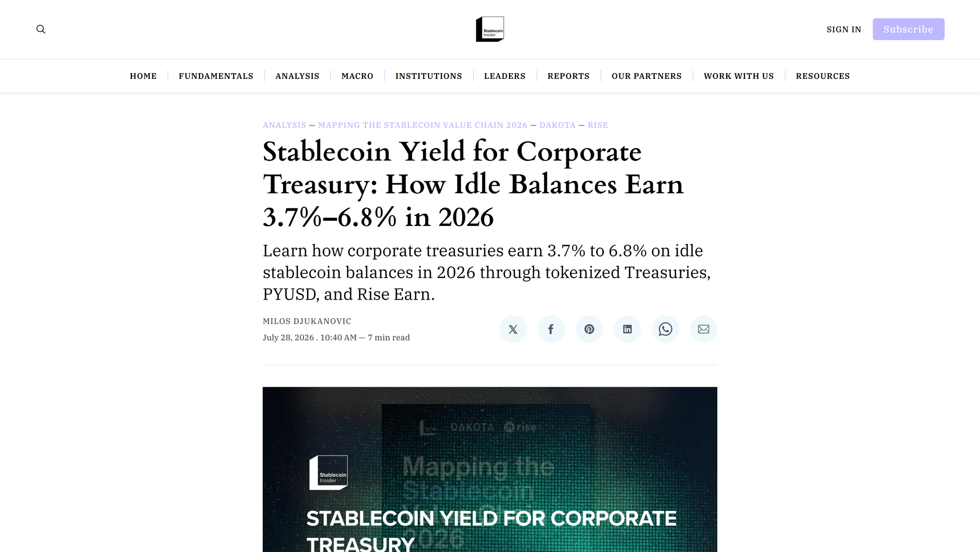 stablecoin yield for corporate treasury