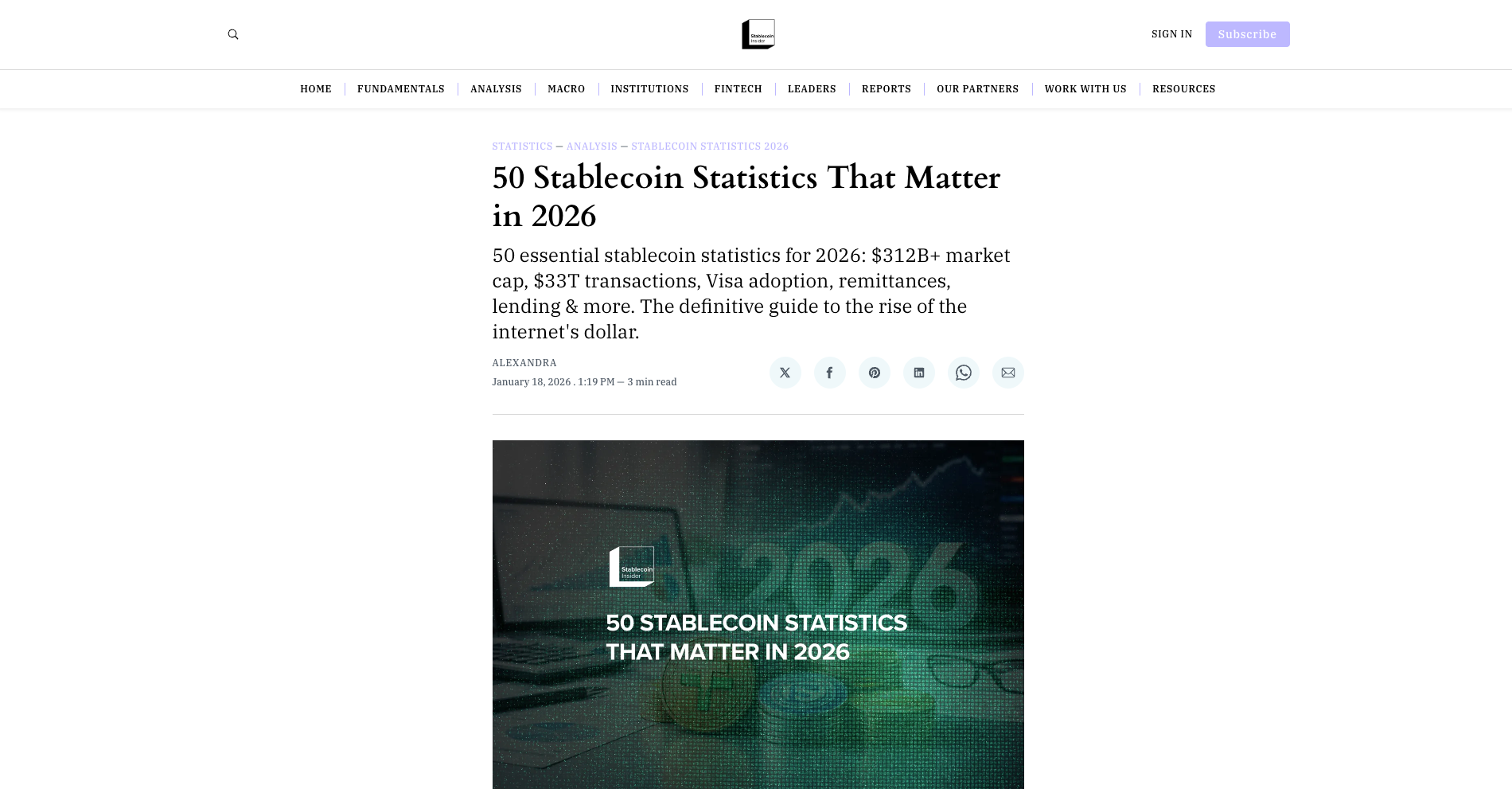 stablecoin statistics in 2026
