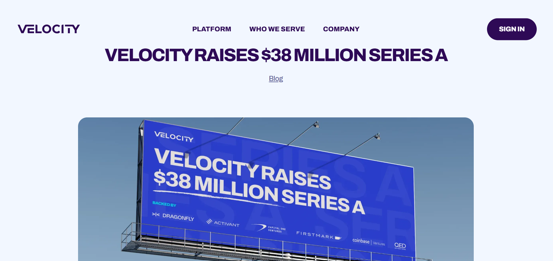 Velocity Raises $38 Million Series A