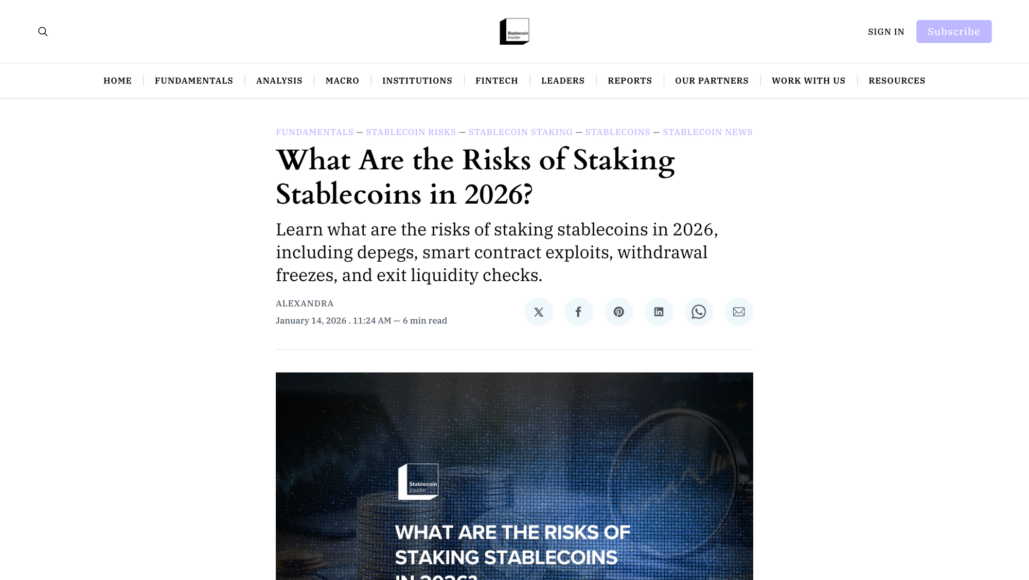 risks of staking stablecoins