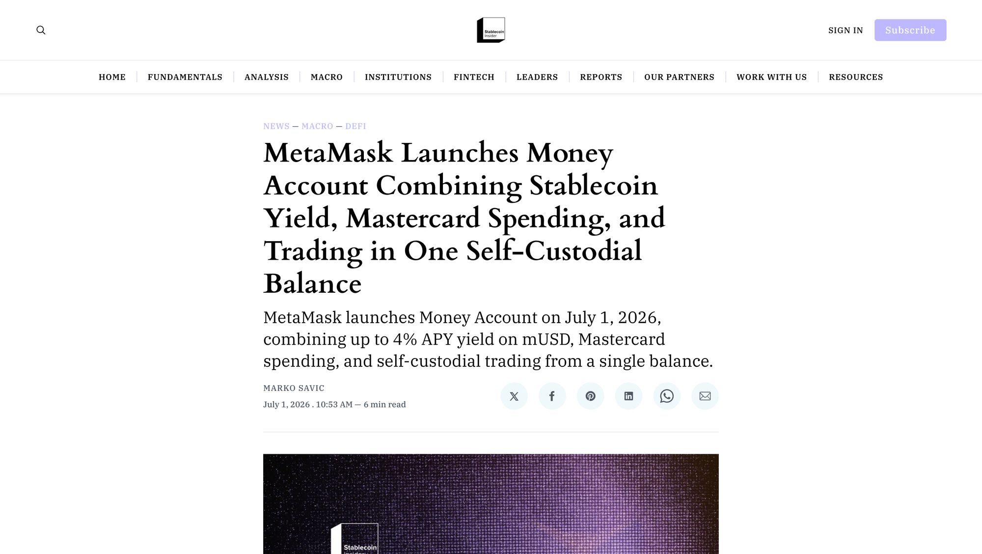 MetaMask Money Account coverage