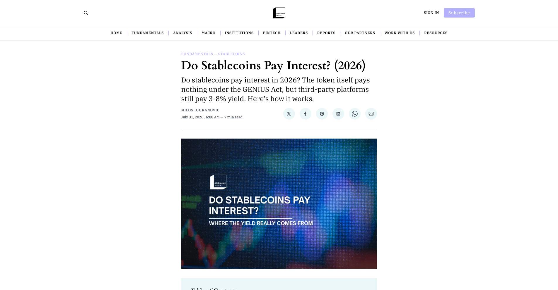 Do Stablecoins Pay Interest?