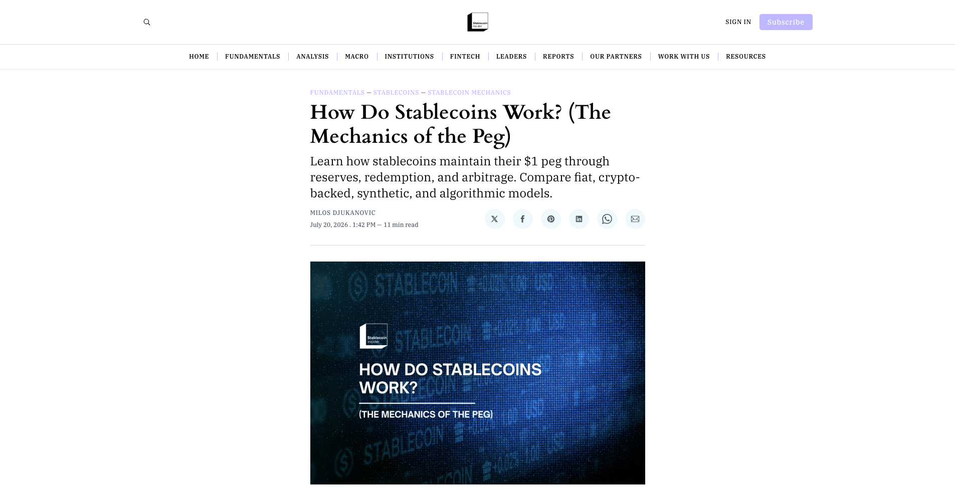 How Do Stablecoins Work