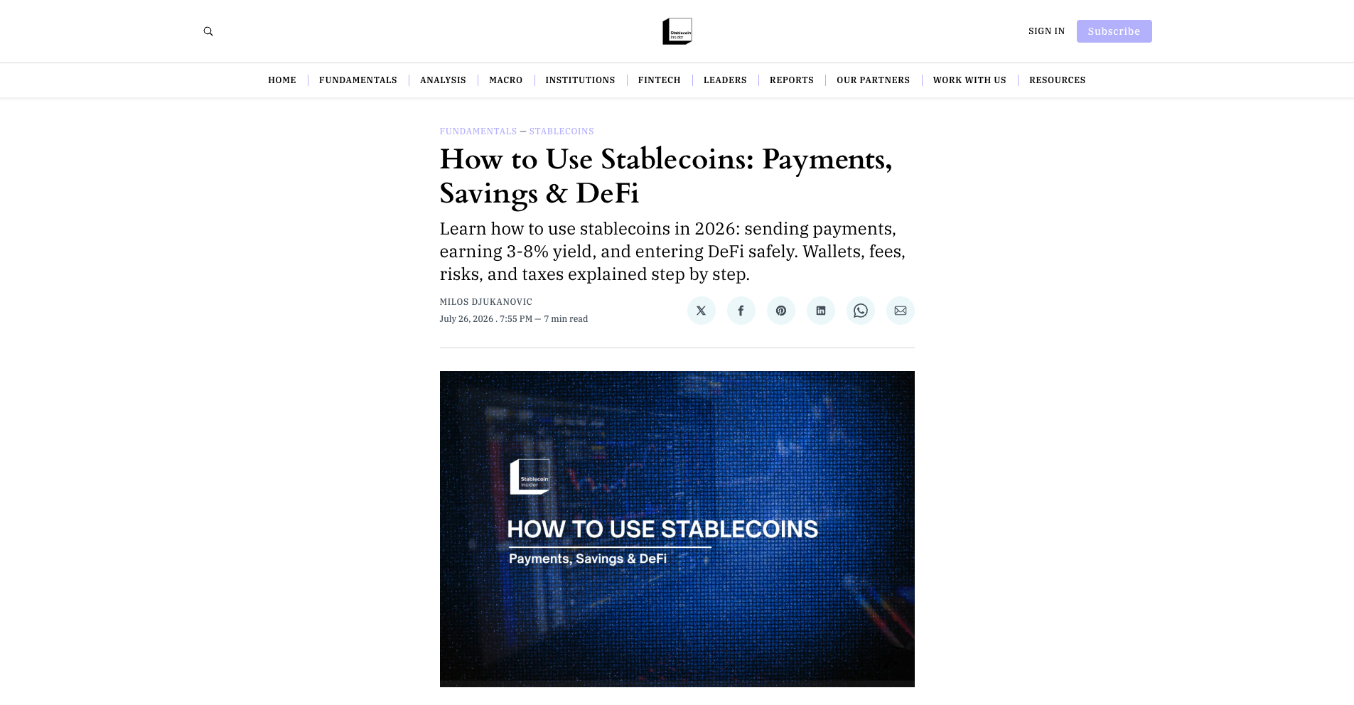 How to Use Stablecoins: Payments, Savings & DeFi