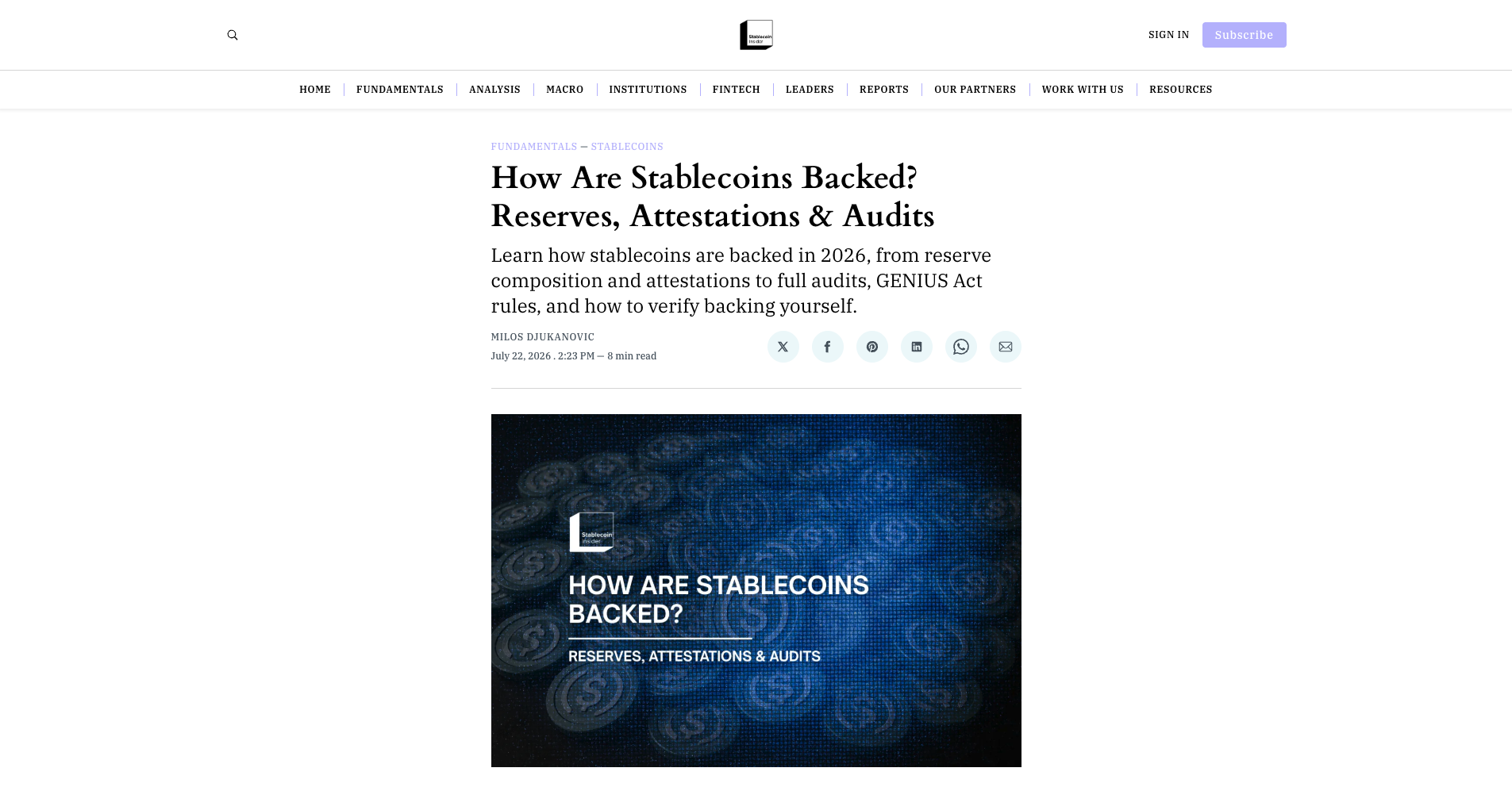 How Are Stablecoins Backed? Reserves, Attestations & Audits