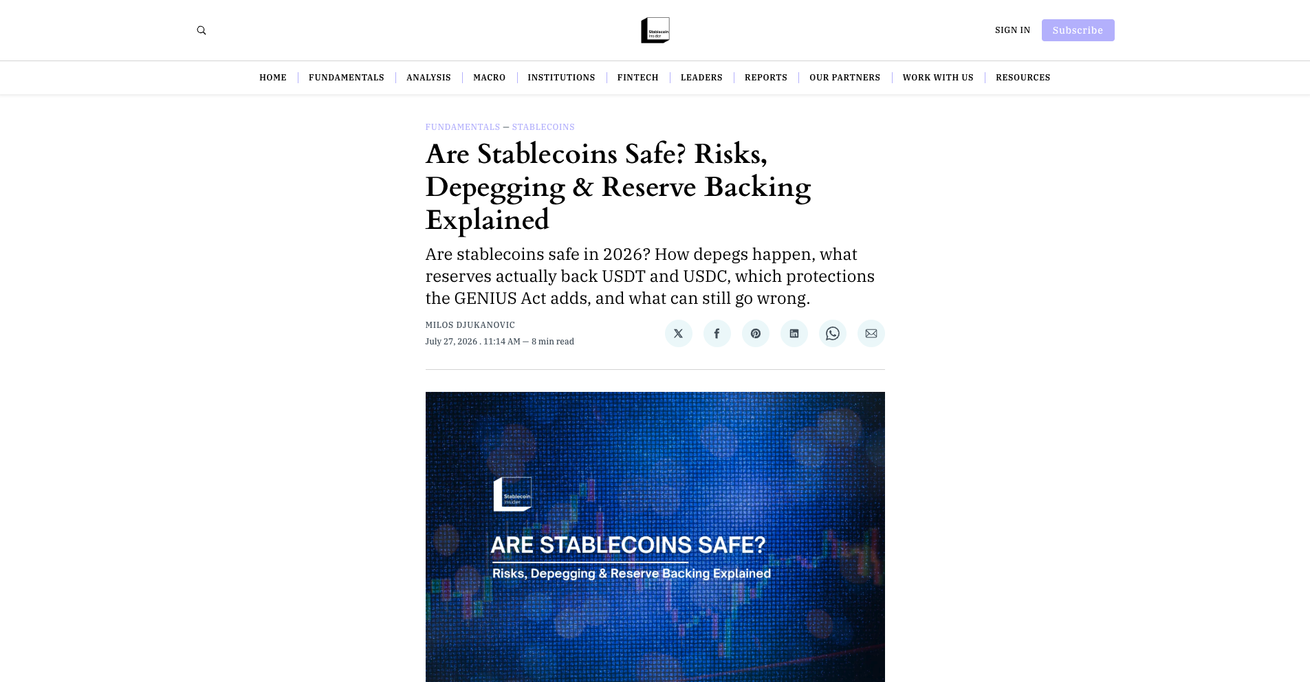 Are Stablecoins Safe?