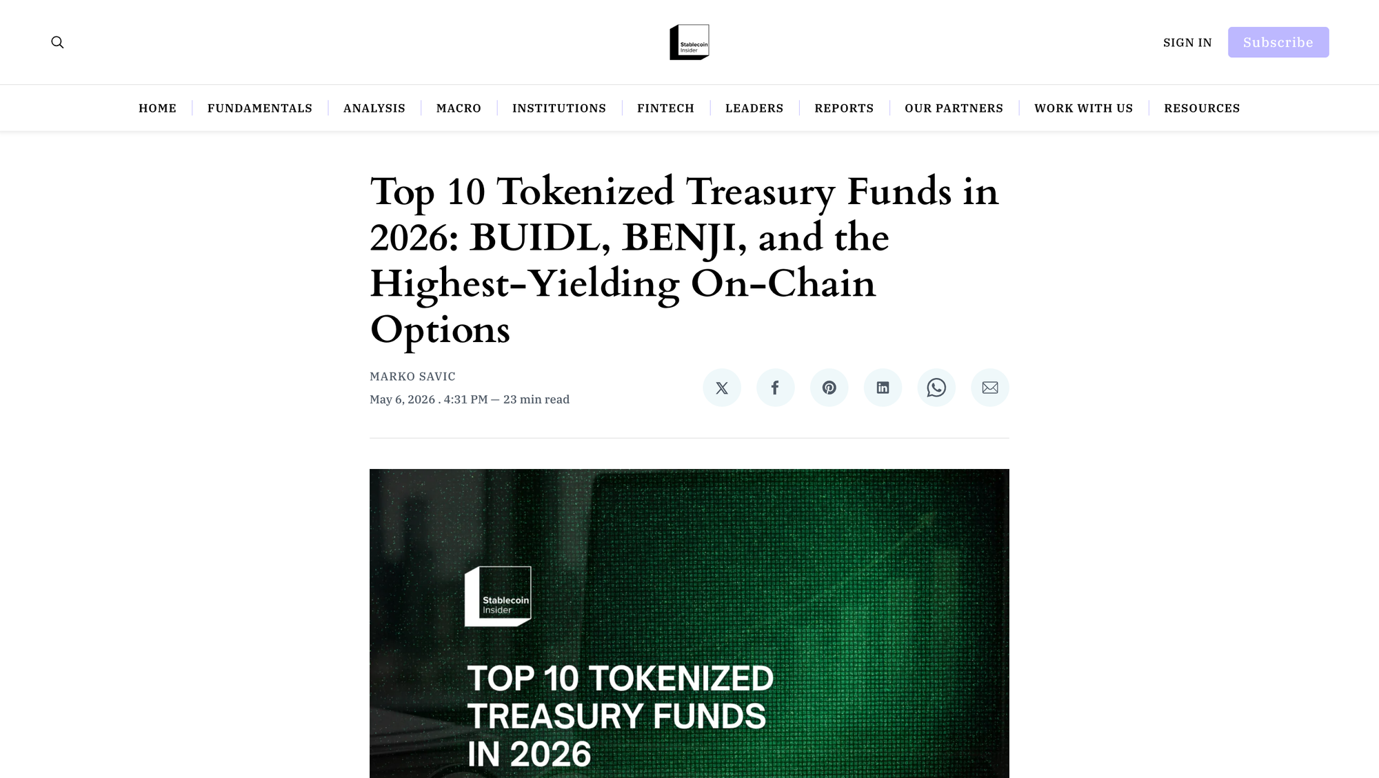 Top 10 Tokenized Treasury Funds in 2026