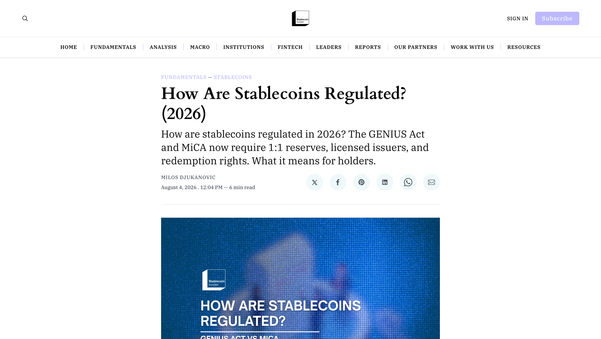 How Are Stablecoins Regulated? (2026)