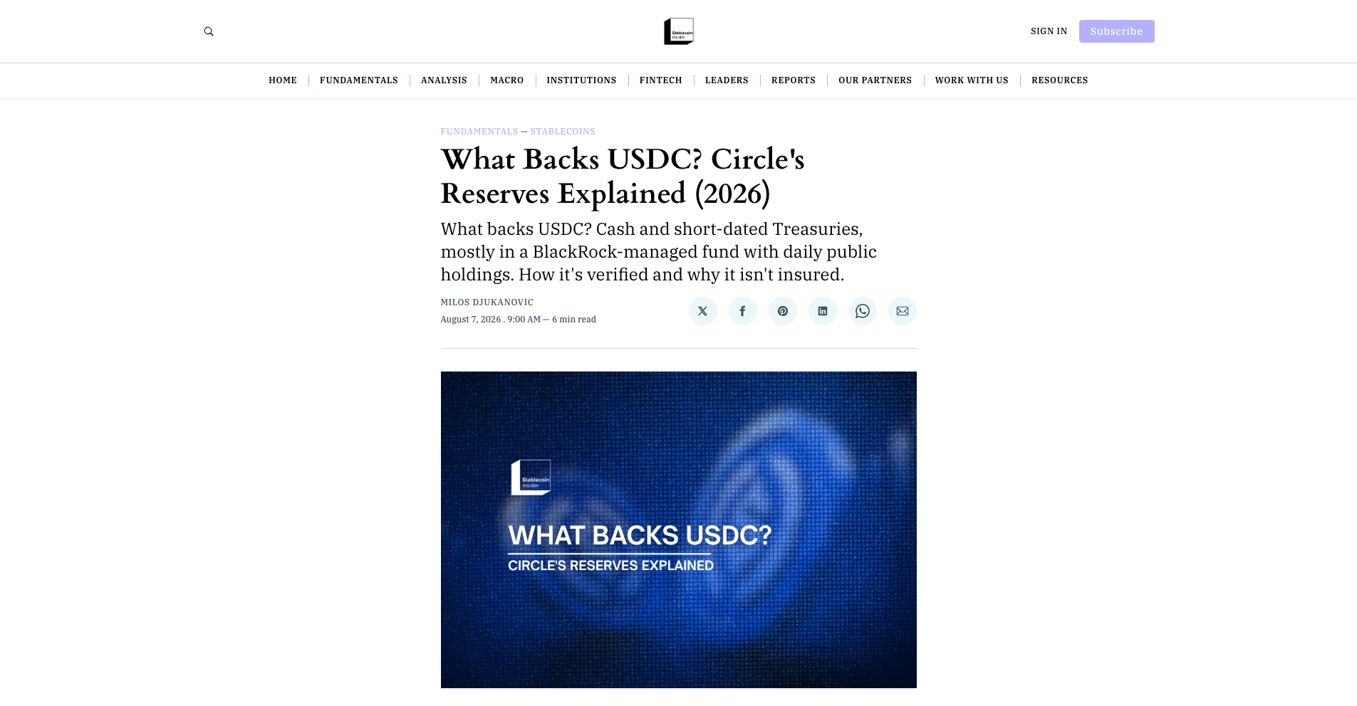 What Backs USDC? Circle's Reserves Explained (2026)