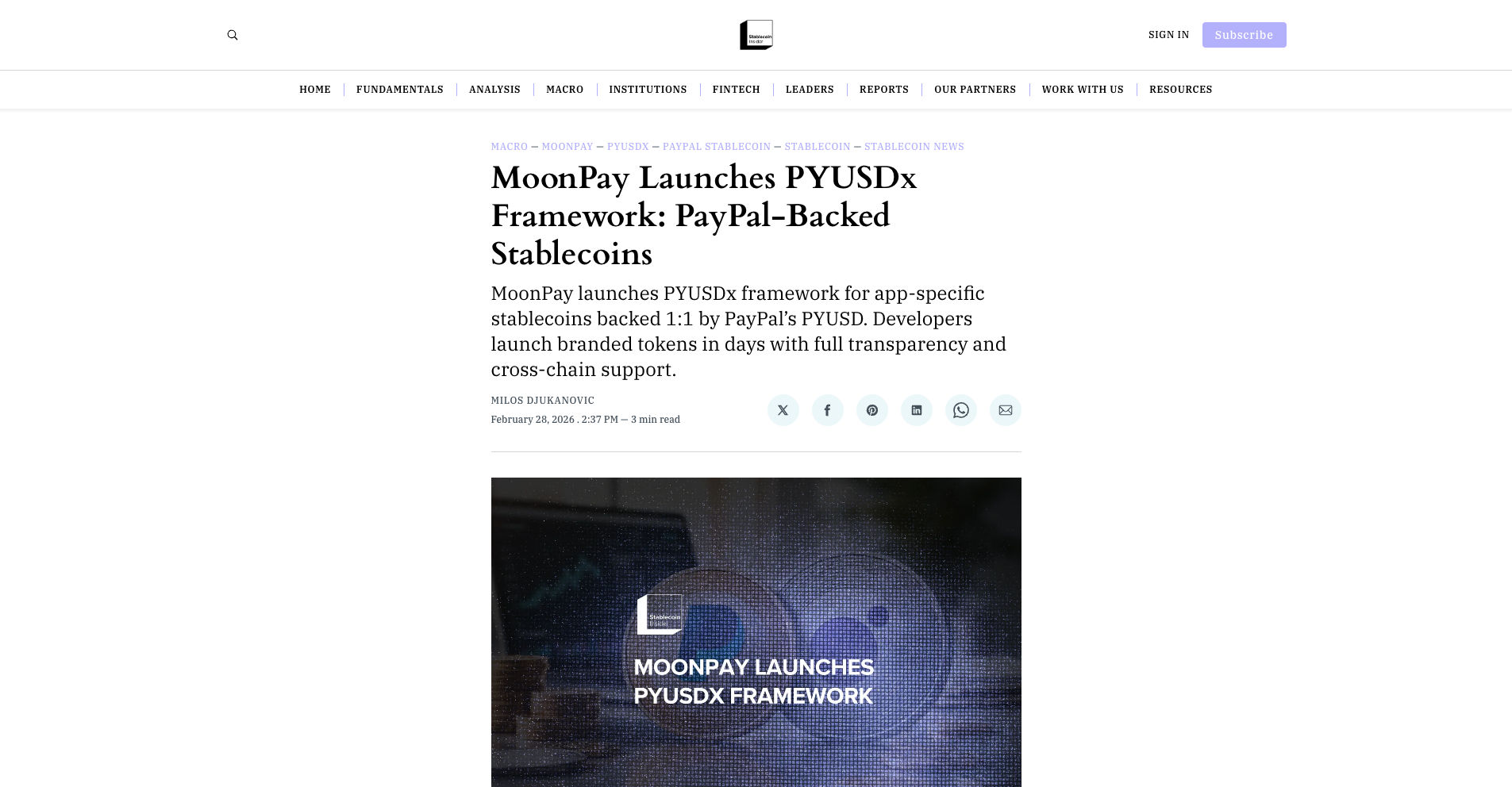 MoonPay Launches PYUSDx Framework: PayPal-Backed Stablecoins