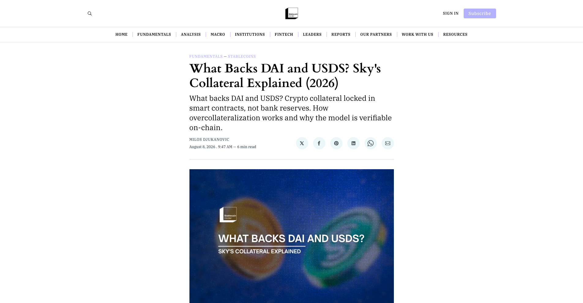 What Backs DAI and USDS? Sky's Collateral Explained (2026)