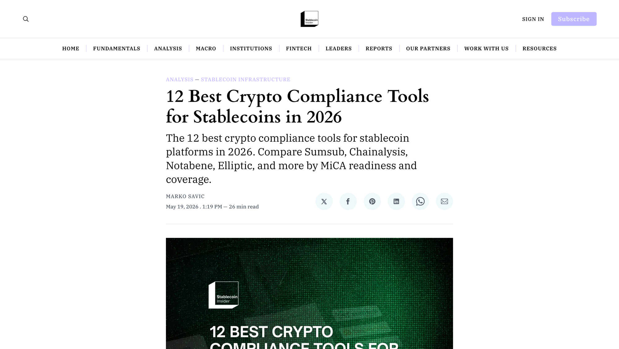 12 Best Crypto Compliance Tools for Stablecoins in 2026