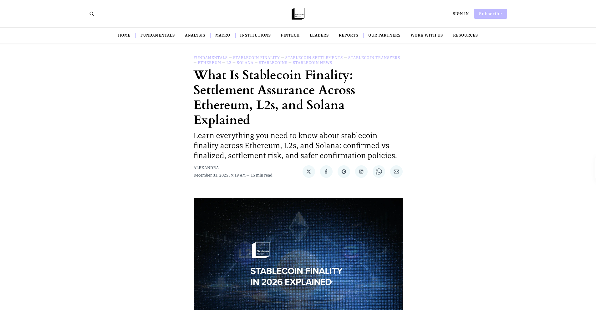 What Is Stablecoin Finality: Settlement Assurance Across Ethereum, L2s, and Solana Explained