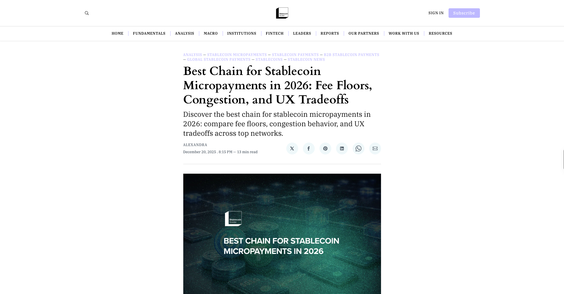 Best Chain for Stablecoin Micropayments in 2026: Fee Floors, Congestion, and UX Tradeoffs