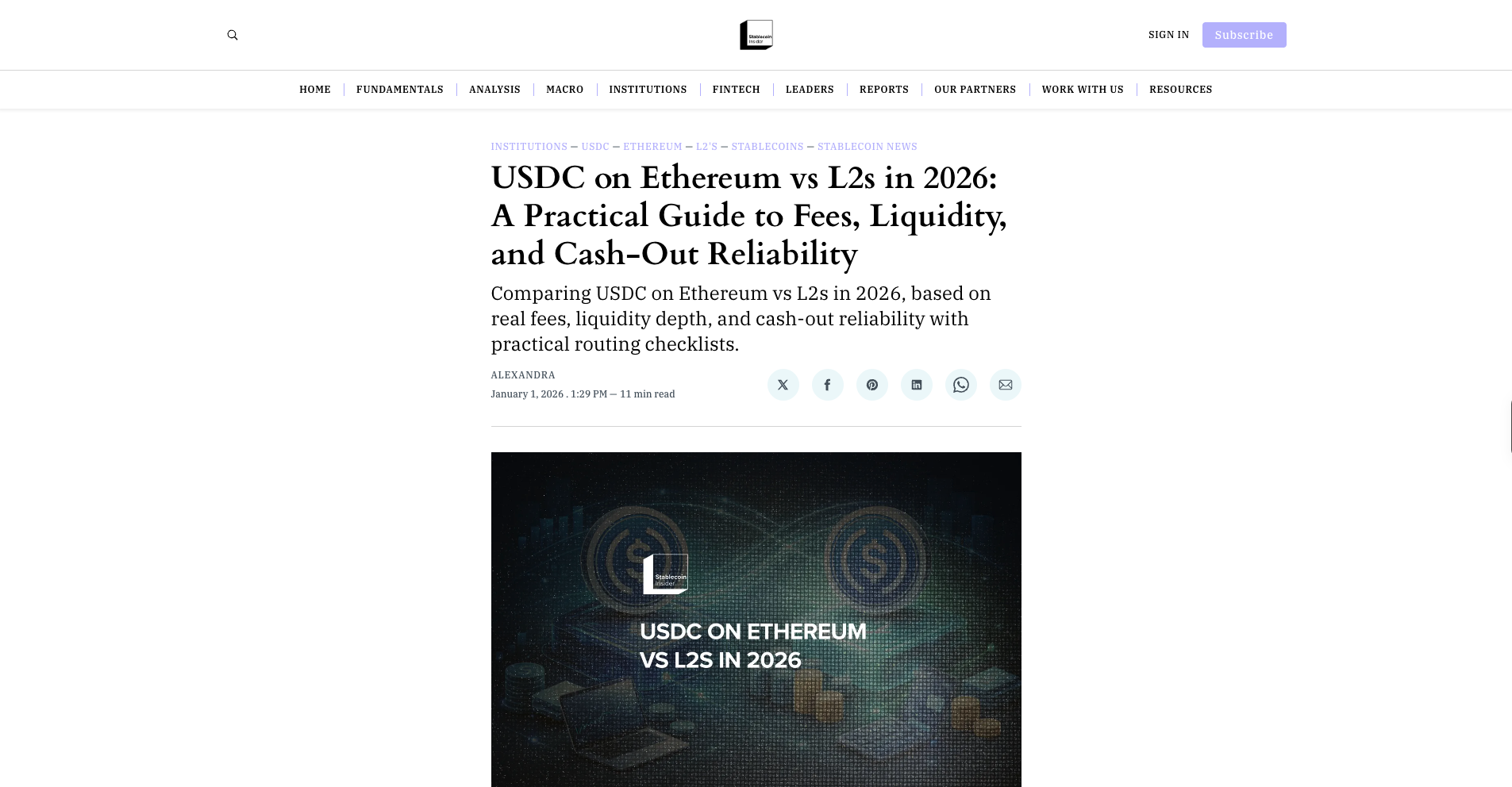 USDC on Ethereum vs L2s in 2026: A Practical Guide to Fees, Liquidity, and Cash-Out Reliability
