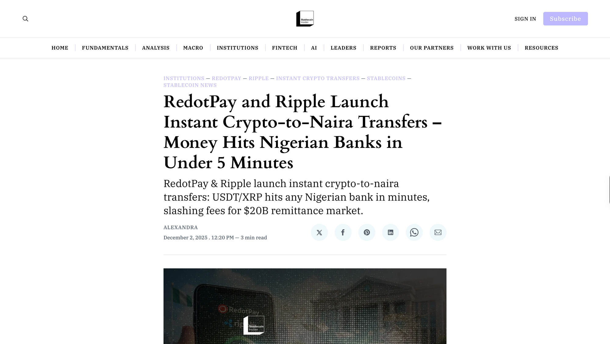 RedotPay and Ripple Launch Instant Crypto-to-Naira Transfers – Money Hits Nigerian Banks in Under 5 Minutes
